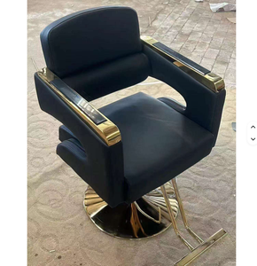 Fauteuil de salon de coiffure moderne en cuir argenté, pivotant et inclinable, réglable en gros, pour salon de coiffure - Product Image 5