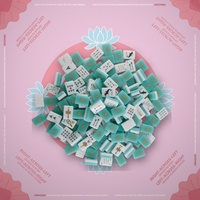 Tapis de jeu Round Lotus Charleston Rules pour Mahjong américain, 160 tuiles vert menthe avec dos doré, pour les jeux de famille en week-end