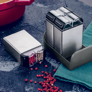 Tủ bếp Countertop thép không gỉ gia vị lưu trữ gia vị container gia vị chai lọ hiển thị <span class=keywords><strong>Rack</strong></span> Organizer Set - Product Image 5