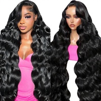 Pelucas de encaje frontal ondulado de 30 pulgadas 13x6, cabello virgen pre-arrancado, densidad del 220%, línea de cabello real invisible y gruesa, nudos pequeños, encaje HD