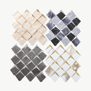 Forme carrée couleur grise marbre design incrustation argent <span class=keywords><strong>chevron</strong></span> métal effet 3d sticker <span class=keywords><strong>mural</strong></span> mosaïque carreaux peler et coller - Product Image 5