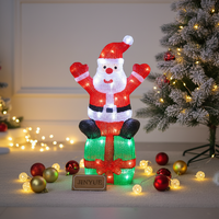 Lampe de Noël 3D en acrylique blanc avec LED rouges, décorative, en forme de soldat, IP44, à brancher sur prise murale, pour intérieur et extérieur, lumière de nuit de Noël