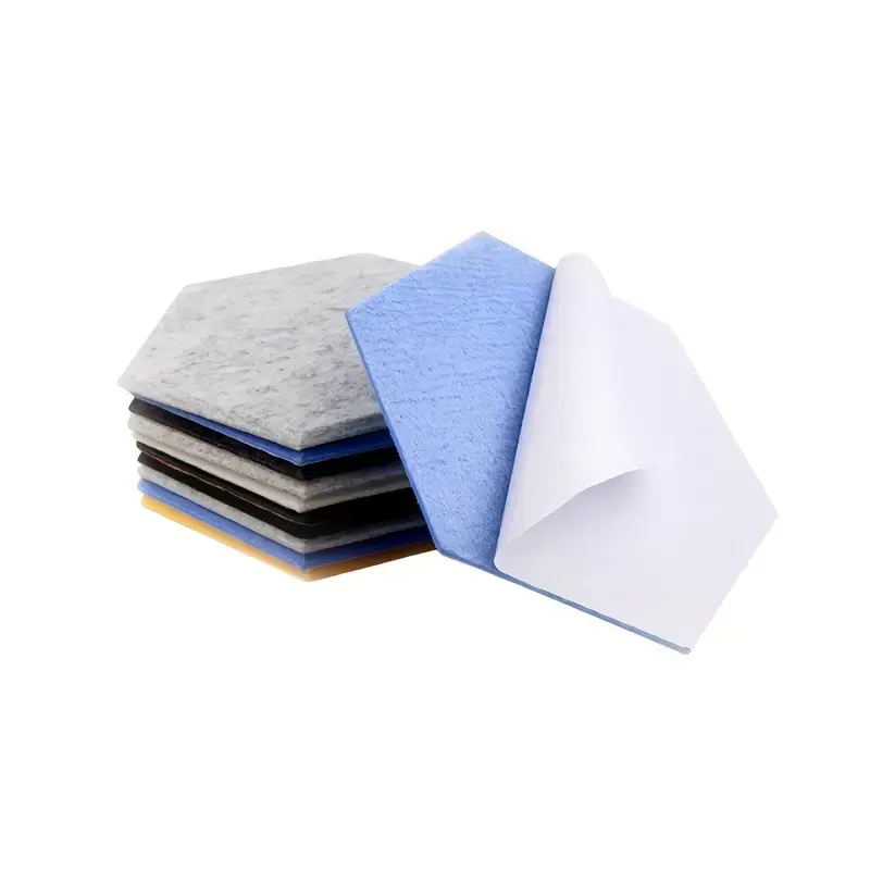 Hexagonal Fiber Sound Absorbing Board, Theater Recording Studio Office Wall Panels, Self-adhesive Felt Sound Insulation Cotton