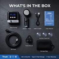 Douche extérieure portable avec affichage numérique intelligent, batterie 8000 mAh, pompe à eau électrique rechargeable en ABS, plusieurs modes pour le camping et les voyages