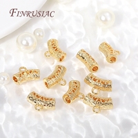 Composants de bijoux DIY en laiton plaqué or 18 carats : perles intercalaires tubulaires courbées, connecteurs de pendentifs et apprêts de collier