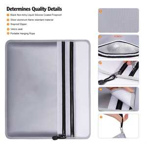 CUSTOM Premium <b>Fireproof</b> Custom Fire Resistant A5 <b>Document</b> Bag Money Storage Safety Fire Storage <b>Box</b> Factory Price Filing - Product Image 5