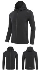 <span class=keywords><strong>Veste</strong></span> de sport réfléchissante à capuche pour hommes, taille américaine, avec logo personnalisé, pour la course à pied et l'entraînement en extérieur - Product Image 2