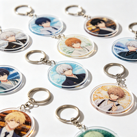Porte-clés carré mini en acrylique personnalisé avec photo numérique, motif dessin animé mignon, étanche, fabriqué en usine, vente en gros