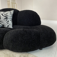 Nouveau design, canapé modulable en nuage, canapés de salon confortables en tissu noir moderne