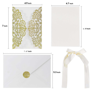 Designs personnalisés luxe élégant douche nuptiale découpé au laser papier poche invitations de mariage carte <span class=keywords><strong>enveloppe</strong></span> - Product Image 3