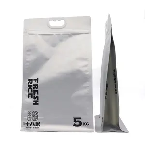 Custom Printed Flat Bottom Coffee Beans Pouch Rice Packaging Bags Clouded Window Plastic Bag With Wipf Valve