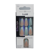Série Luxe Premium Glitter Pretty Woman Fabricant OEM ODM Faux Ongles Amande à Presser 24 Pièces en ABS Doré