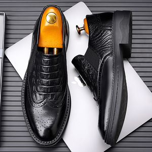 Zapatos Formales de Cuero para Hombre, Estilo Brogue, Tacón Bajo, Transpirables, para Oficina, Hechos en Wenzhou - Product Image 3