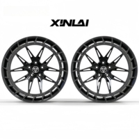 Rines Forjados Monobloque XINLAI Personalizados en Negro Brillante con Malla Profunda Cóncava de 24 Pulgadas 5x114.3 5x112 5x120 para Audi A4 A6 para BMW M3 M4 M5