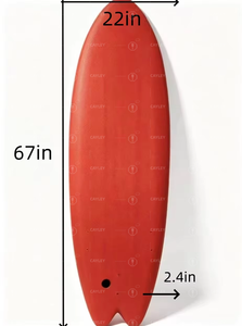 Tavola da Surf Morbida Rossa Brillante a Coda <span class=keywords><strong>di</strong></span> Rondine, Portatile e Galleggiante per Principianti Sport Acquatici - Product Image 4