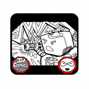 แผ่นรองแก้วลายการ์ตูนหุ่นยนต์อวกาศ ป้องกันน้ำและทนความร้อน ทำจากไม้อัดเอ็มดีเอฟเคลือบเงา - Product Image 1