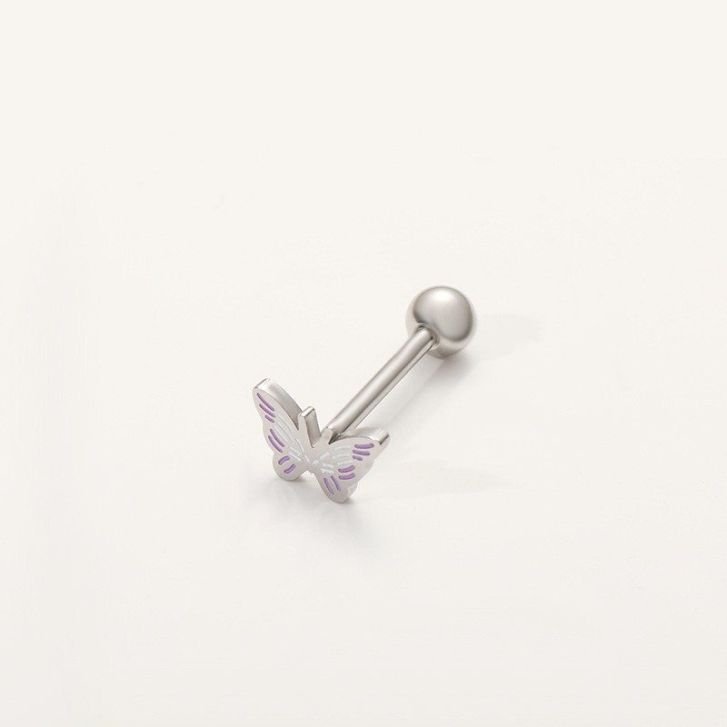 Papillon violet argent