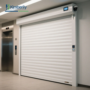 Puerta Enrollable Eléctrica Blanca de Estilo Europeo, Anti-Robo, de Aleación de Aluminio para Apartamentos y Espacios Comerciales, Silenciosa y Eficiente - Product Image 1