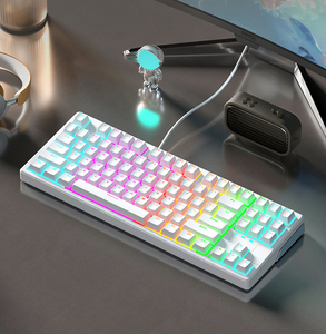 لوحة مفاتيح ميكانيكية سلكية قطعة واحدة للشحن 87 مفتاح كابل RGB لعبة مخصصة محور قابل للتبديل الساخن - Product Image 3