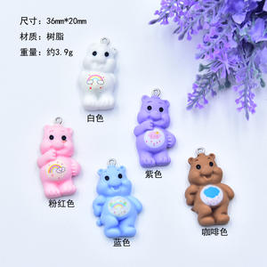 Nouveau Style Kawaii arc-en-ciel souriant ours poupée résine artisanat résine pour bricolage accessoires décoratifs bijoux ongles - Product Image 2