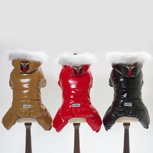 Abrigo de perro de cuatro patas a prueba de nieve Ropa de invierno de algodón grueso respetuoso con el medio ambiente para perros de peluche - Product Image 2