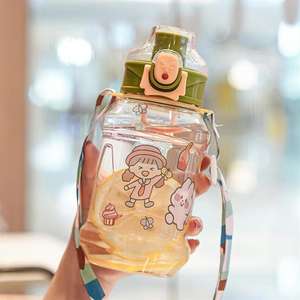 Bouteille d'eau de 670 ml avec paille pour enfants et filles, portable, pour le sport, la gym, le fitness, l'été, pour boissons froides - Product Image 5