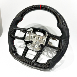 Vente directe d'usine, fibre de carbone noire, cuir perforé, volant sport adapté à la <span class=keywords><strong>Ford</strong></span> <span class=keywords><strong>Mustang</strong></span> <span class=keywords><strong>GT</strong></span> <span class=keywords><strong>2015</strong></span> 2016 2017 - Product Image 4