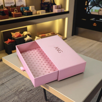 Boîte à tiroir en papier écologique recyclable de qualité supérieure avec logo personnalisé et doublure en éponge pour bagues, boucles d'oreilles, colliers, bracelets, luxe, coulissante