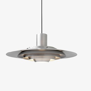 Luminaire suspendu en aluminium minimaliste nordique, lustre rond à LED pour chambre à coucher, bureau - Product Image 1