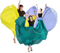 Ecowalson Jupe en mousseline de soie à 720 degrés pour femmes, tenue de danse longue assortie, robes de soirée pour femmes