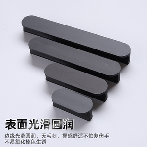 <b>Gold</b>-colored Oval Aluminum Alloy Wardrobe Handles Minimalist Style Durable <b>Cabinet</b> Drawer Pulls - Product Image 3