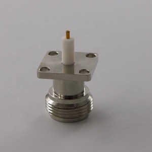 Usine Hembra N femelle Jack 50ohm RF connecteur coaxial avec 4 trous soudure bride vis douille 10A évalué cuivre ROHS conforme" - Product Image 6