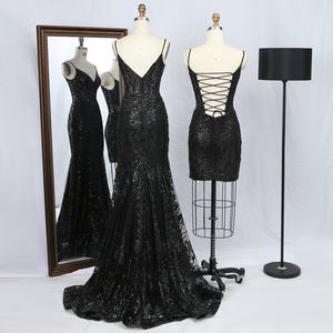 Vestidos de Festa Sereia de Alta Qualidade com Decote V Profundo e Espartilho Verde Sálvia com Lantejoulas para Mulheres 2025 - Product Image 5