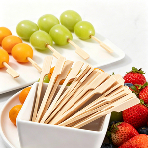 Brochettes jetables en bambou antiadhésives et résistantes à la chaleur avec long manche pour barbecue au <span class=keywords><strong>charbon</strong></span> de bois et viande - Product Image 1