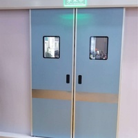 Puertas Corredizas Dobles de Acero con Apertura Lateral, Eléctricas, Modernas, Herméticas y Bien Selladas para Hospitales