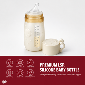 <span class=keywords><strong>Biberon</strong></span> personnalisé en silicone LSR avec col PPSU, tétine large 4-en-1, tasse d'eau, ensemble de biberons OEM <span class=keywords><strong>0</strong></span>-3 ans - Product Image 1