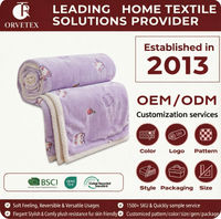 Couverture en flanelle imperméable 100 % polyester Orvetex, la plus vendue, avec logo personnalisé, coutures renforcées, style américain, motif floral de dessin animé pour l'extérieur