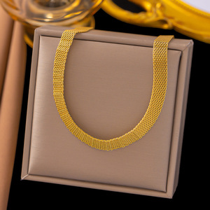 MW Nuovo Set di Collane in Acciaio Inox Placcato Oro 18k, Catena Lunga Multistrato a Maglia Serpente, Catena a Rete NK, Vendita all'Ingrosso - Product Image 6