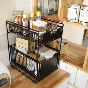 <span class=keywords><strong>Étagère</strong></span> de rangement <span class=keywords><strong>sous</strong></span> l'évier de cuisine Organiseur de <span class=keywords><strong>tiroir</strong></span> à 2 niveaux - Product Image 4