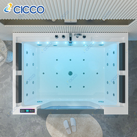Salle de bain 1.7m Rectangle Acrylique Massage Baignoires Whirlpool et Air Bubble Baignoire