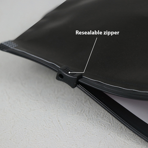 Chất Lượng Tốt Dày Frosted <span class=keywords><strong>Ziplock</strong></span> Túi Màu Đen Matte Dây Kéo Túi Cho T Áo Sơ Mi Hoodies Bao Bì Túi Nhựa Với Logo - Product Image 6