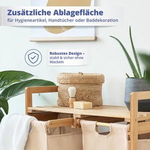 <span class=keywords><strong>Cesta</strong></span> De Lavandería De Bambú 2 Secciones Para Apilar Ropa Sucia Cestas De Lavanderia - Product Image 6