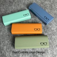 Étuis à lunettes pliables en cuir faits à la main, colorés et minimalistes, résistants aux chocs, avec logo personnalisé imprimé, vente en gros