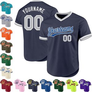 Pull rétro personnalisé Maillot de baseball pour jeunes Col en V respirant Uniformes de sport pour hommes - Product Image 3