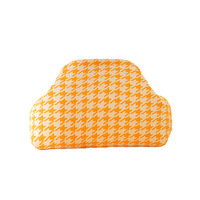 Tas Kosmetik Bentuk Bantal Rajutan Awan Gaya Baru, Nuansa Mewah, Motif Kotak-Kotak Warna Kontras, Penutup Magnetik Lembut