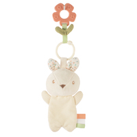 2 pièces D KING Jouets suspendus écologiques pour poussette bébé, hochet de berceau en peluche lapin et ours, ensemble à clipser en polaire douce sensoriel