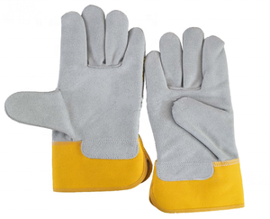 Guantes DE TRABAJO OEM con revestimiento de látex, guantes de seguridad anticalor de Palma reforzada de cuero dividido de vaca, anticorte, anticalor - Product Image 4