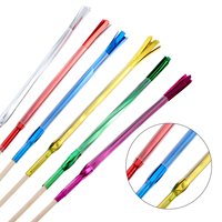 Drapeaux en bois de haute qualité pour gâteaux, pics à sandwich jetables en aluminium de taille personnalisée, motifs feux d'artifice, fournitures de fête