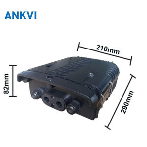 FQX.O25 16 Core Fiber Optic Distribution Box Empty Enclosure Black PC+ABS Material IP66 Waterproof Outdoor Wall Mount for FTTH - Product Image 3