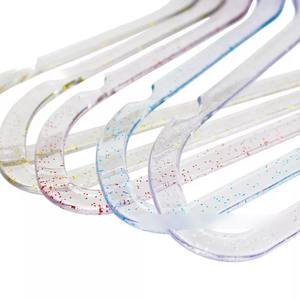 Cintres transparents Cintres antidérapants pour costumes peu encombrants Cintres acryliques à paillettes en poudre d'or - Product Image 5